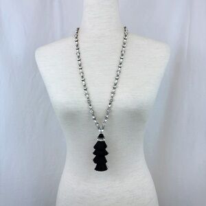 NEW Baublebar Rhinestone Tiered Tassel Necklace 30"